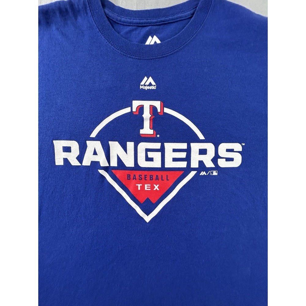 Majestic Texas‎ Rangers T-shirt Men's Medium MLB Baseball - Picture 2 of 6